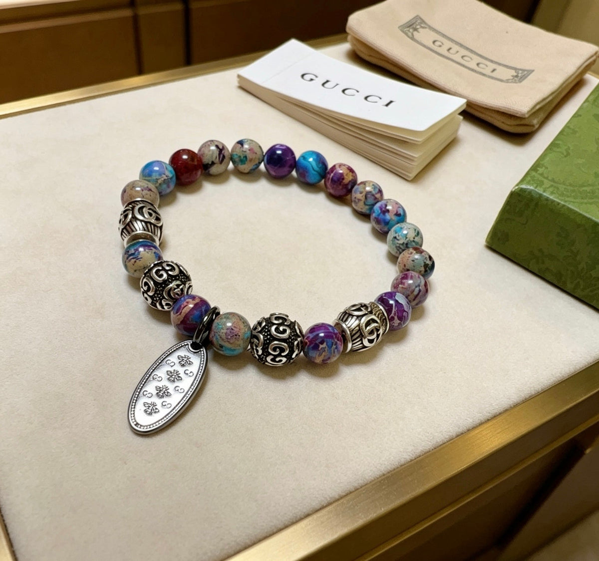 Gucci Anger Forest Serpentine Stone Distressed Unisex Bracelet - image 6