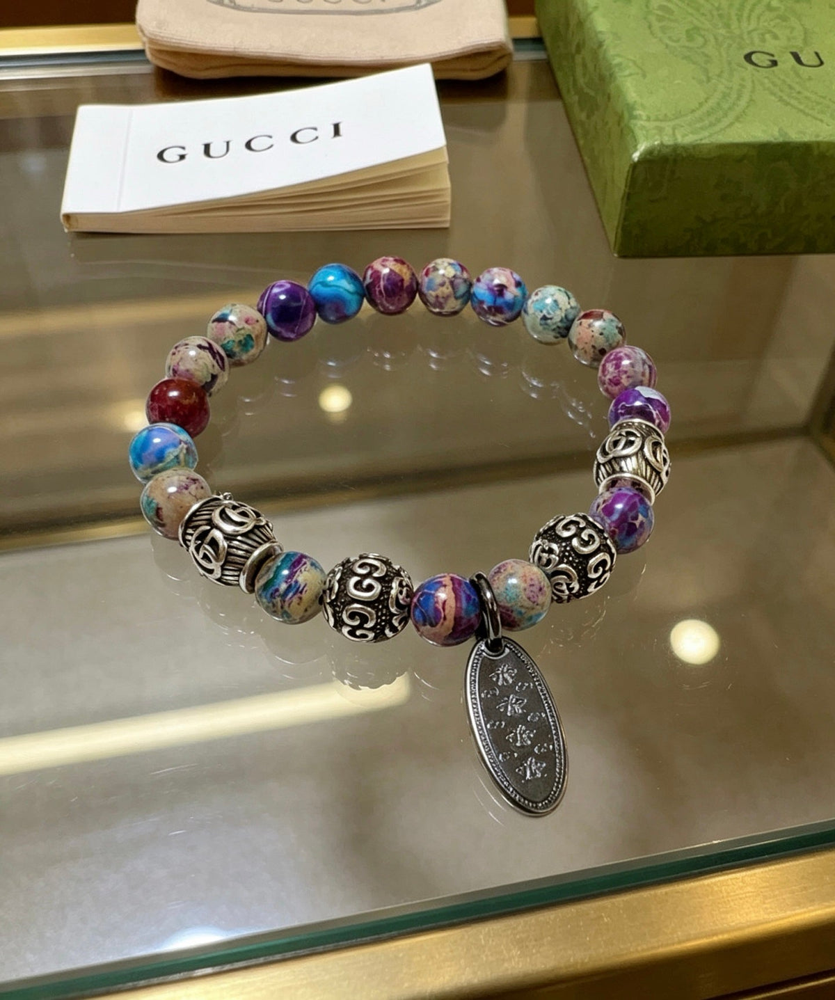 Gucci Anger Forest Serpentine Stone Distressed Unisex Bracelet - image 8
