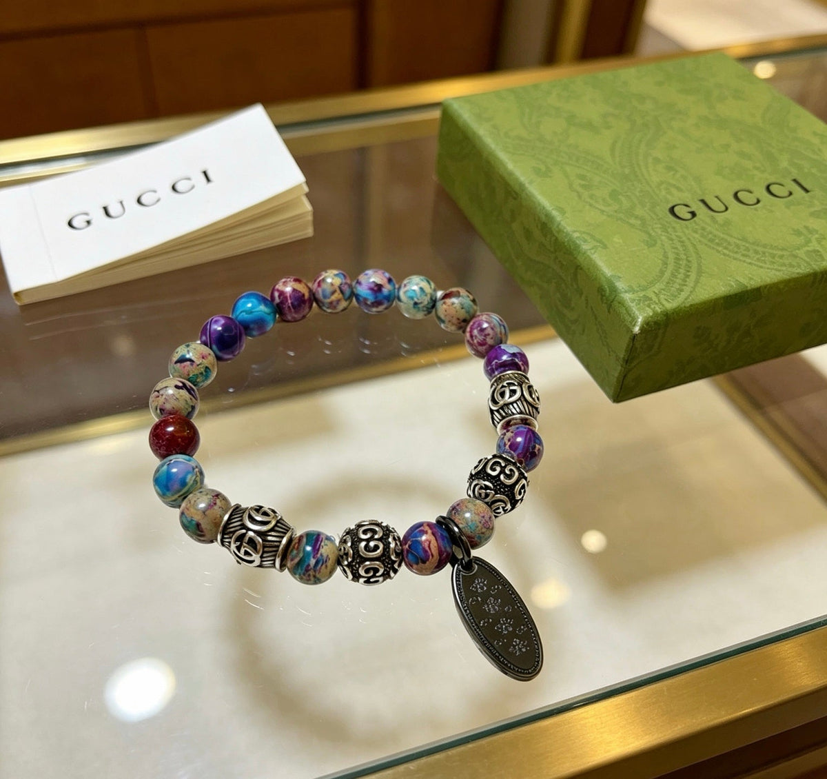 Gucci Anger Forest Serpentine Stone Distressed Unisex Bracelet - image 2