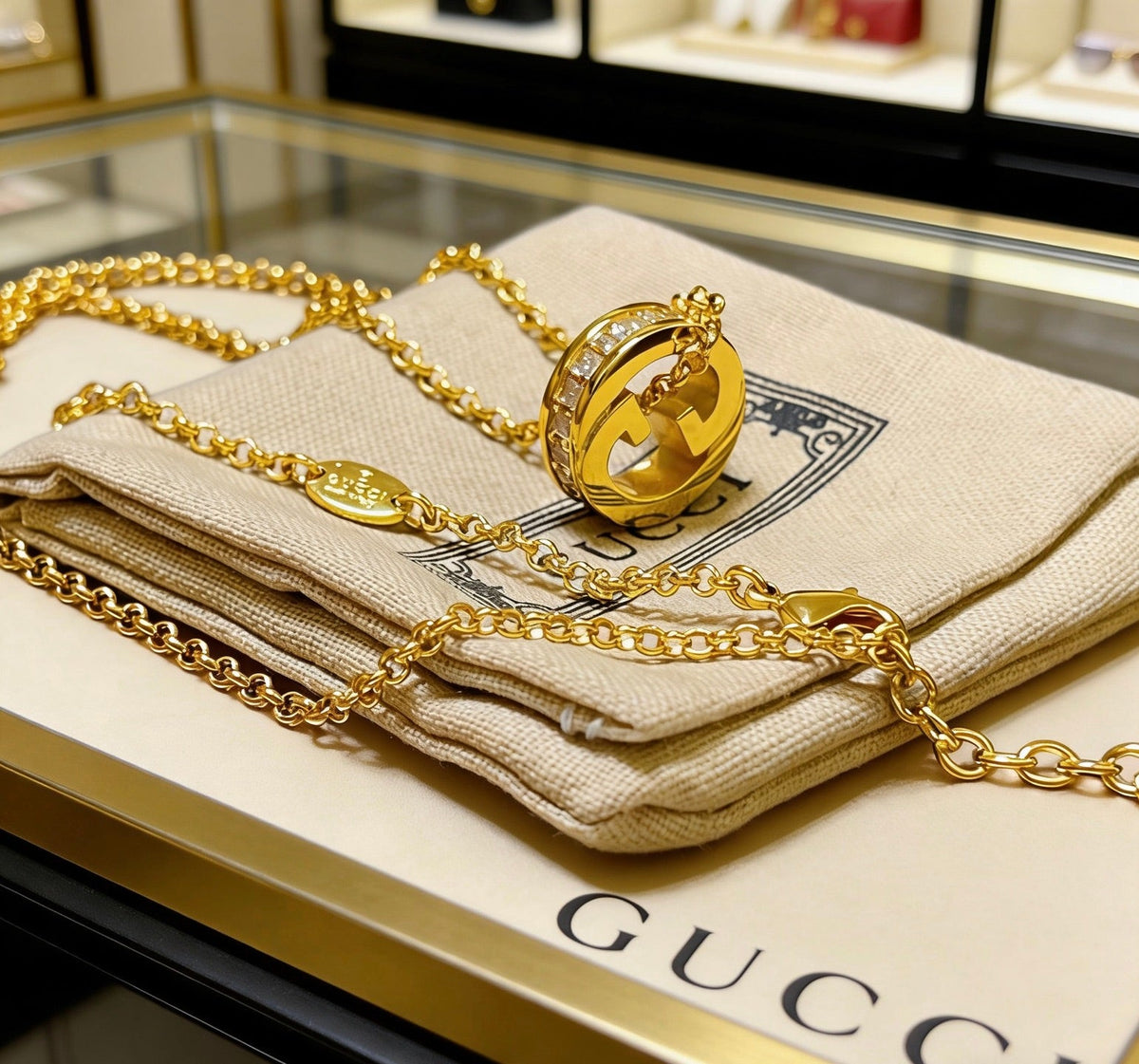 Gucci Anger Forest Crystal Chain Distressed Necklace - image 2