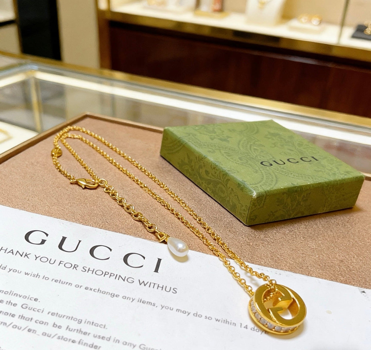 Gucci Anger Forest Crystal Chain Distressed Necklace - image 8