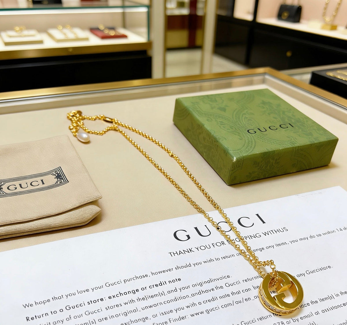 Gucci Anger Forest Crystal Chain Distressed Necklace - image 4
