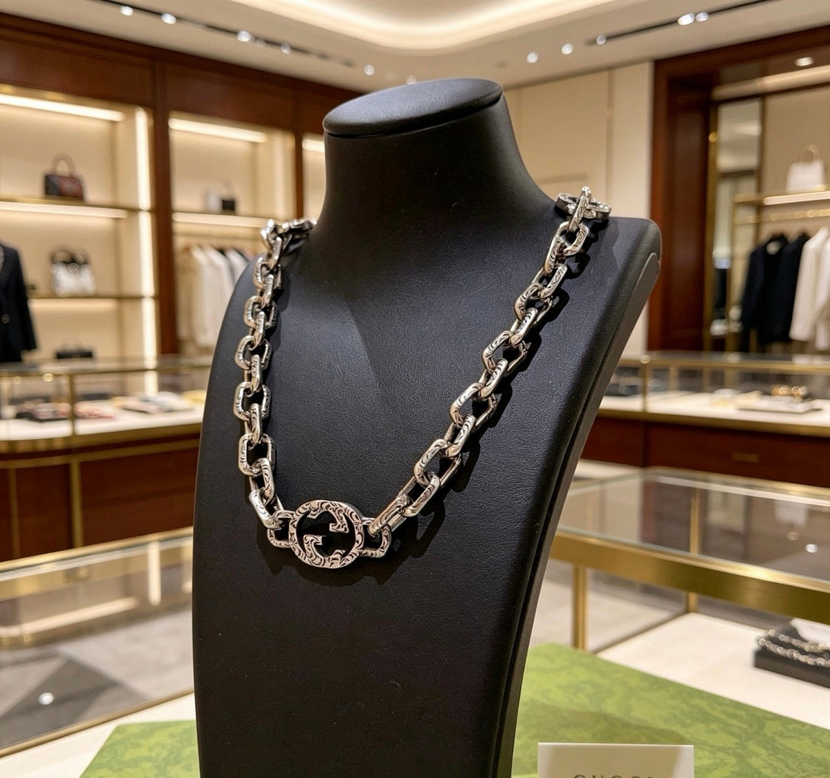 Gucci Anger Forest Chain Distressed Vintage Silver-Tone Necklace – Style 26 - image 2