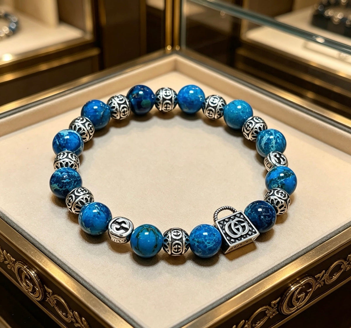 Gucci Anger Forest Serpentine Stone Distressed Unisex Bracelet – Style 03 - image 7