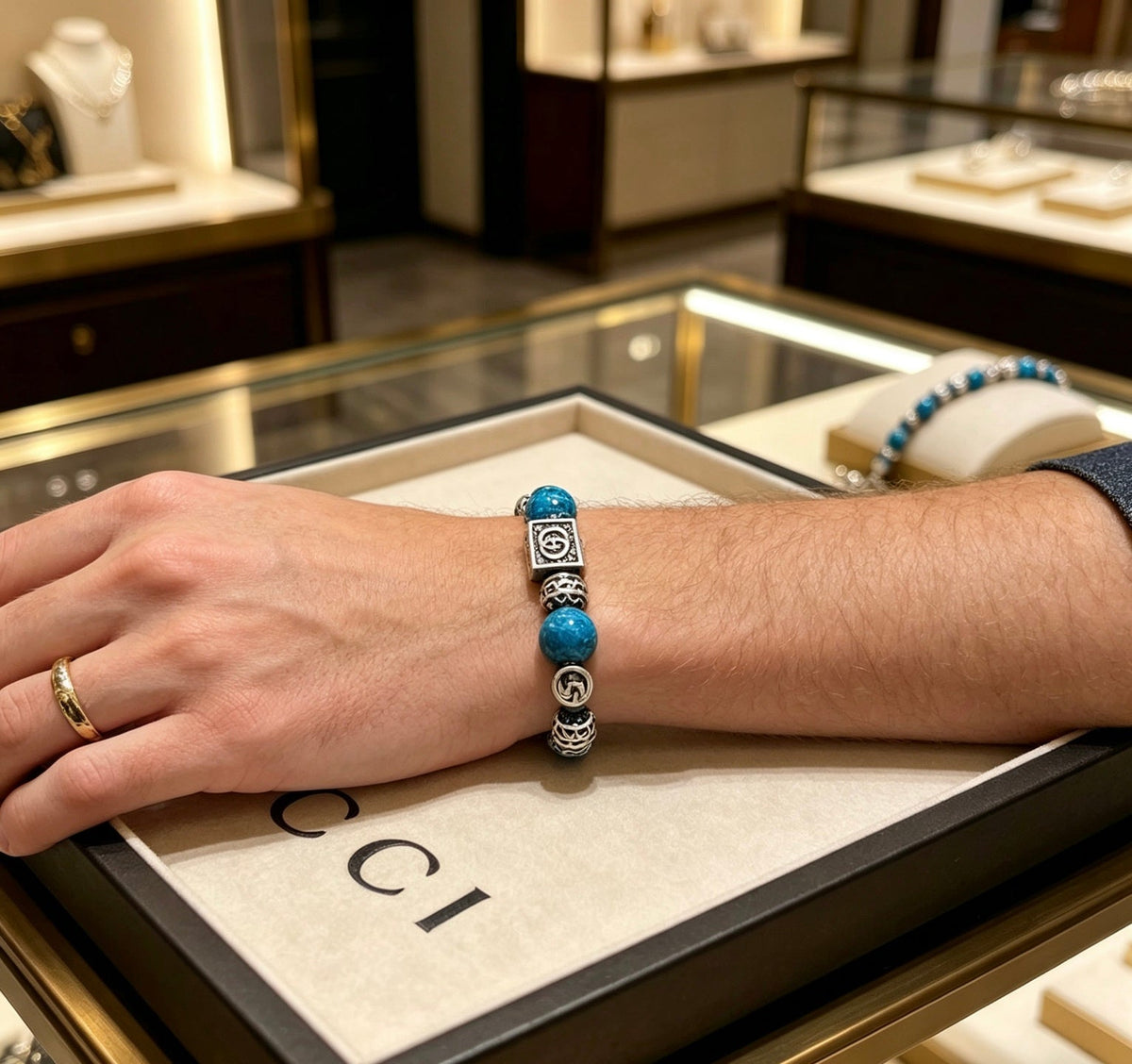 Gucci Anger Forest Serpentine Stone Distressed Unisex Bracelet – Style 03 - image 8