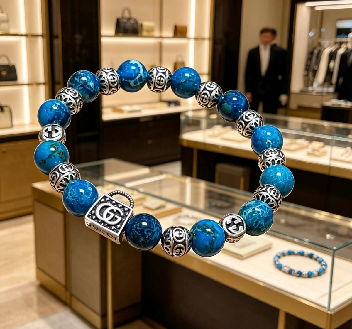 Gucci Anger Forest Serpentine Stone Distressed Unisex Bracelet – Style 03 - image 4