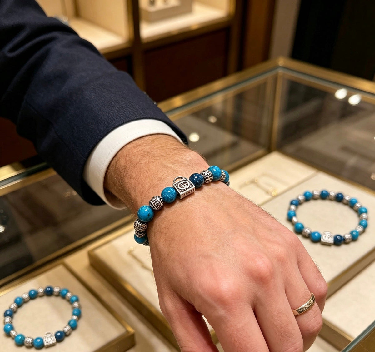 Gucci Anger Forest Serpentine Stone Distressed Unisex Bracelet – Style 03 - image 3