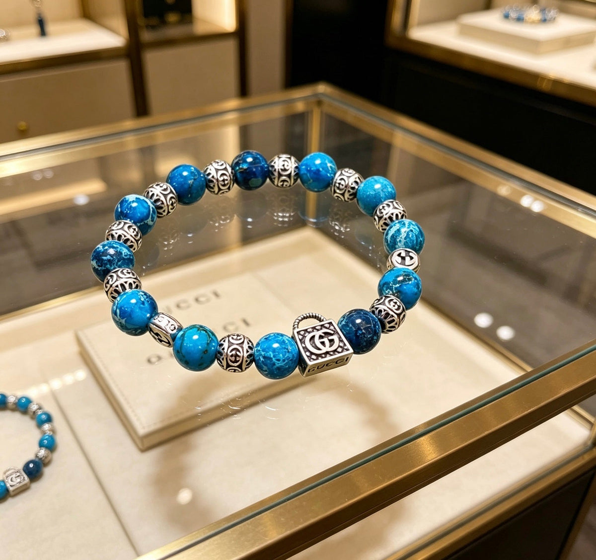 Gucci Anger Forest Serpentine Stone Distressed Unisex Bracelet – Style 03 - image 5