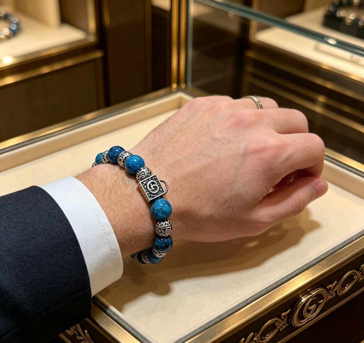 Gucci Anger Forest Serpentine Stone Distressed Unisex Bracelet – Style 03 - image 6