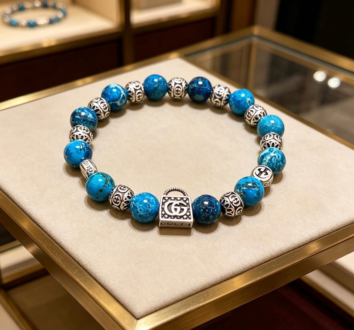 Gucci Anger Forest Serpentine Stone Distressed Unisex Bracelet – Style 03 - image 2
