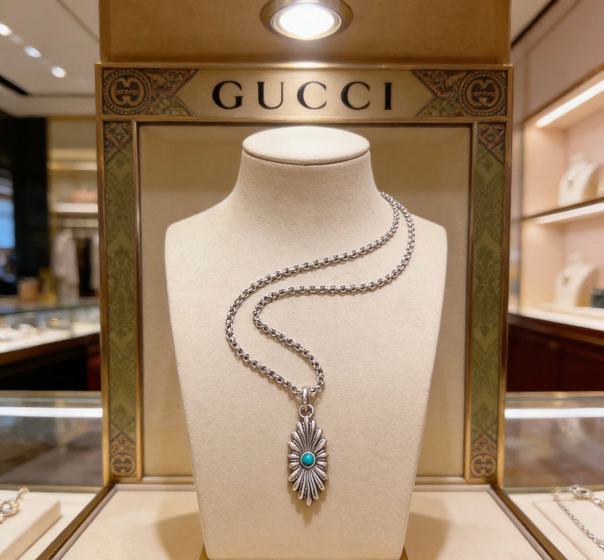 Gucci Anger Forest Chain Distressed Vintage Silver-Tone Necklace – Style 29 - image 6