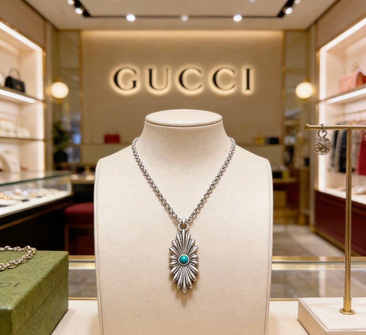 Gucci Anger Forest Chain Distressed Vintage Silver-Tone Necklace – Style 29 - image 2
