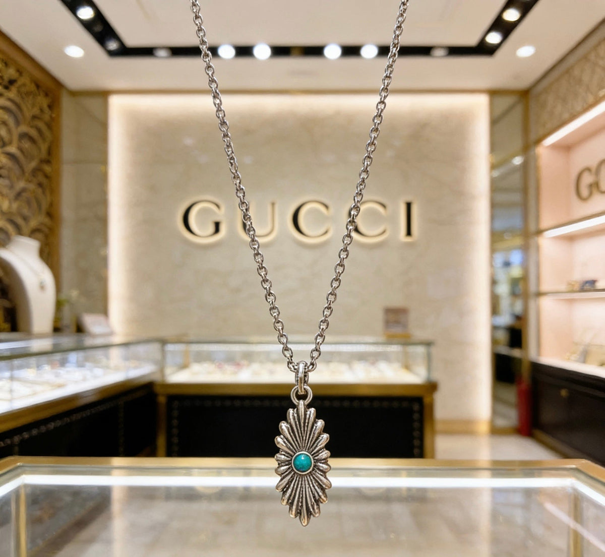 Gucci Anger Forest Chain Distressed Vintage Silver-Tone Necklace – Style 29 - image 4