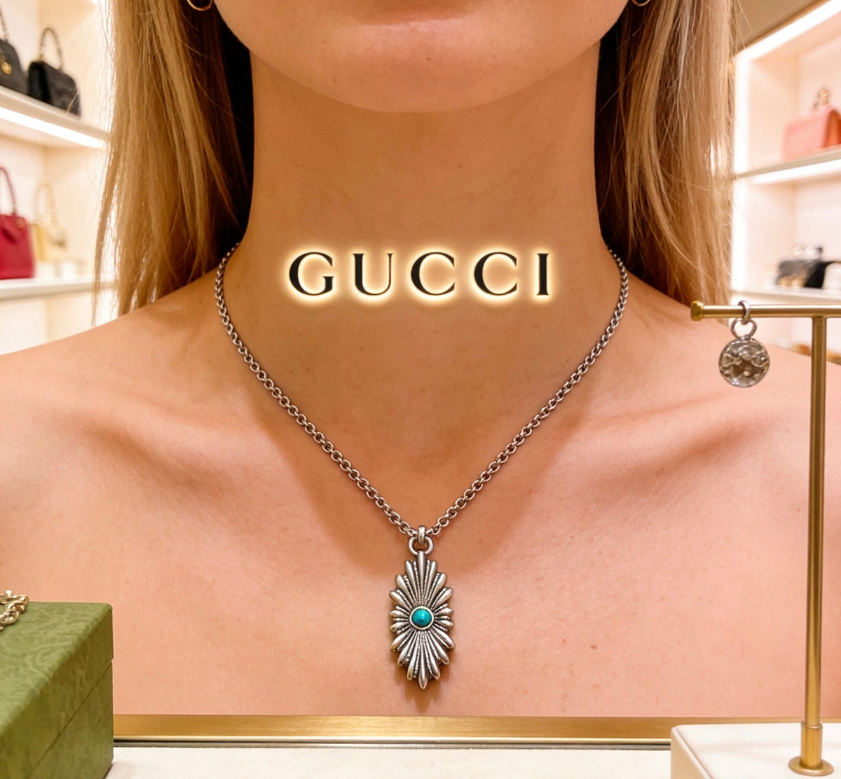 Gucci Anger Forest Chain Distressed Vintage Silver-Tone Necklace – Style 29 - image 3