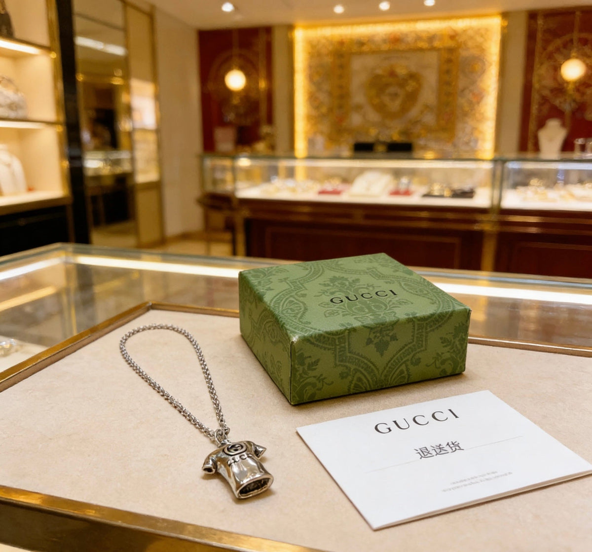 Gucci Anger Forest Chain Distressed Vintage Silver-Tone Necklace – Style 28 - image 5