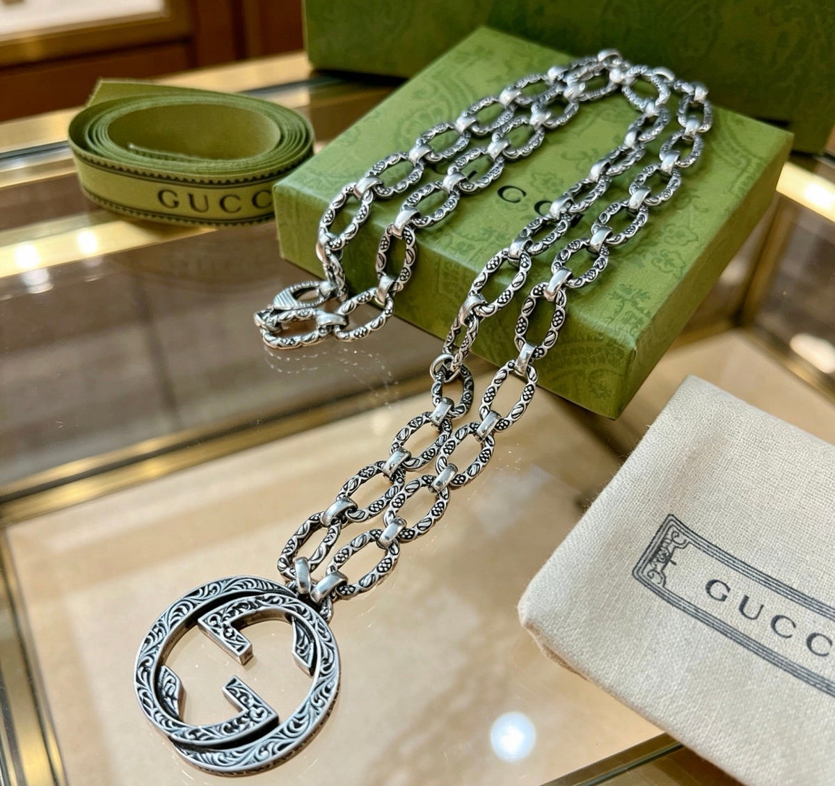 Gucci Anger Forest Chain Distressed Necklace – Style 66 - image 5