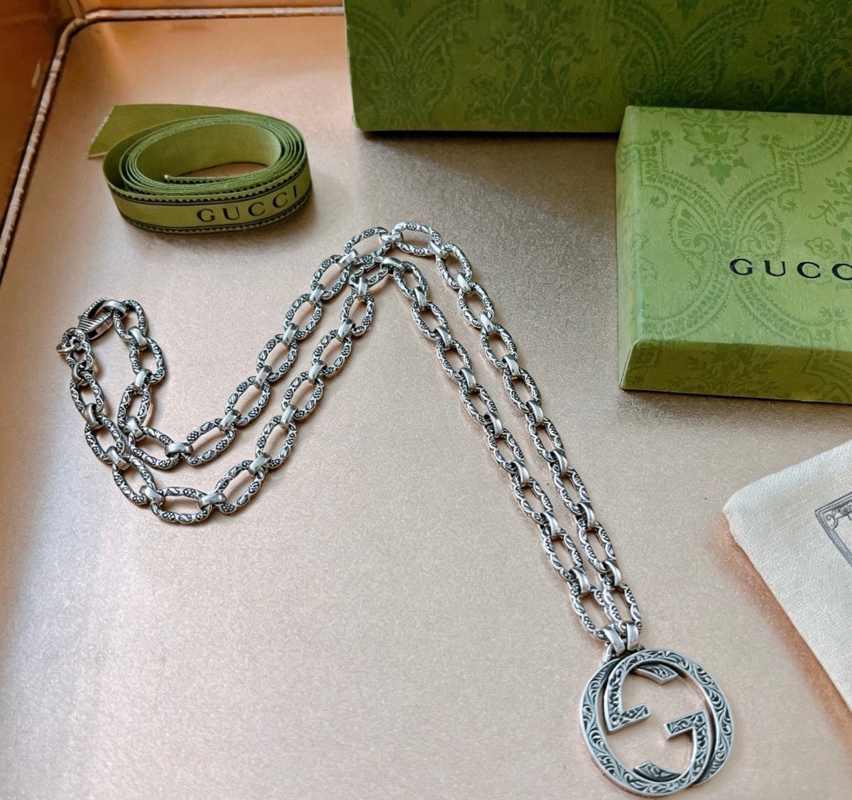 Gucci Anger Forest Chain Distressed Necklace – Style 66 - image 8