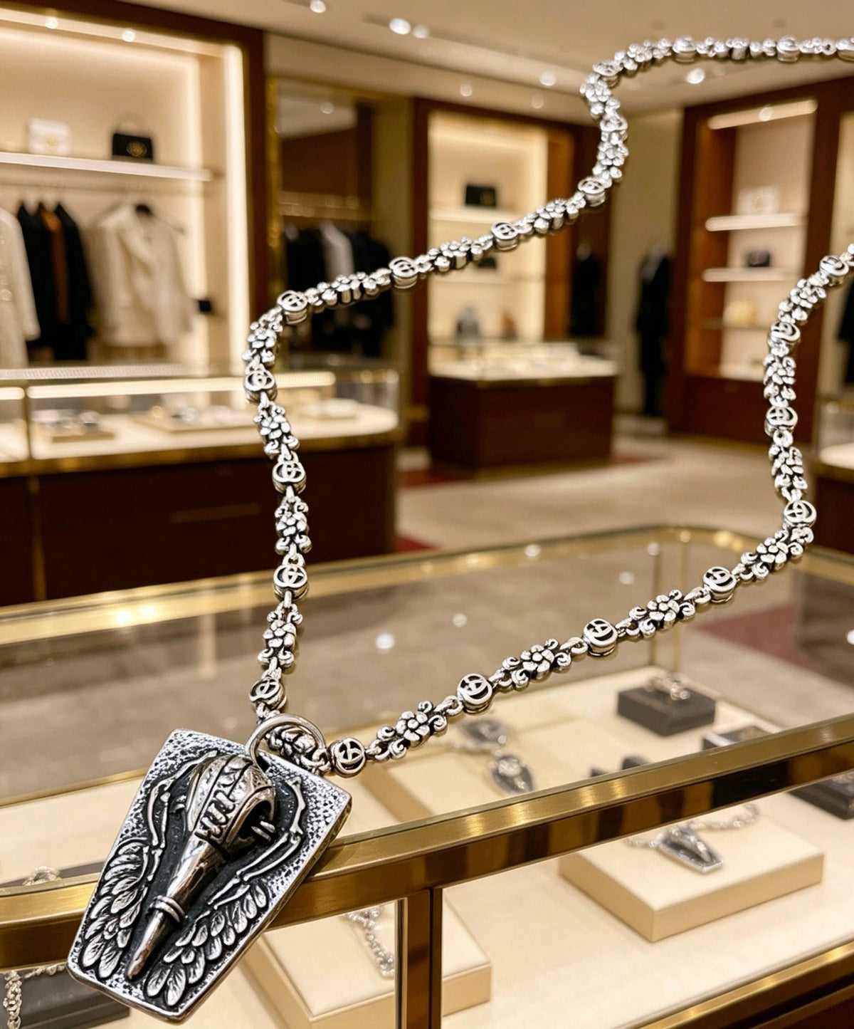 Gucci Anger Forest Chain Distressed Vintage-Inspired Necklace – Style 30 - image 6
