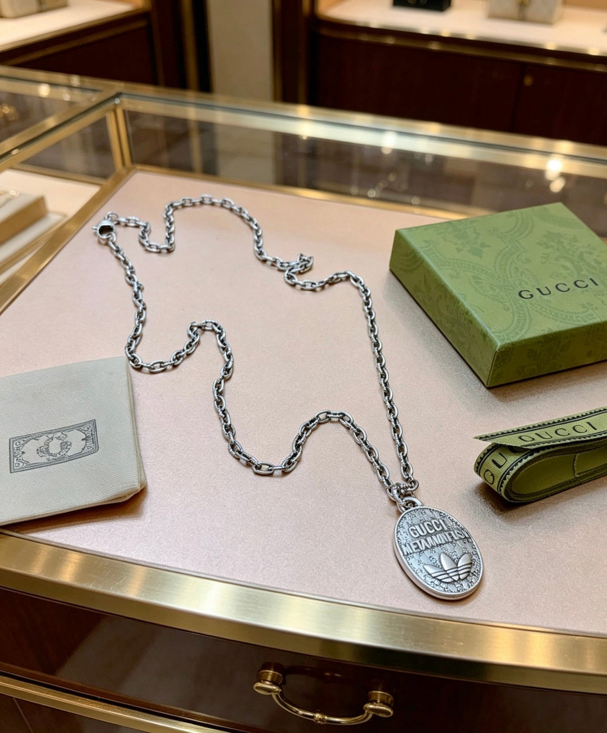 Gucci Anger Forest Chain Distressed Vintage Silver-Tone Necklace – Style 32 - image 2