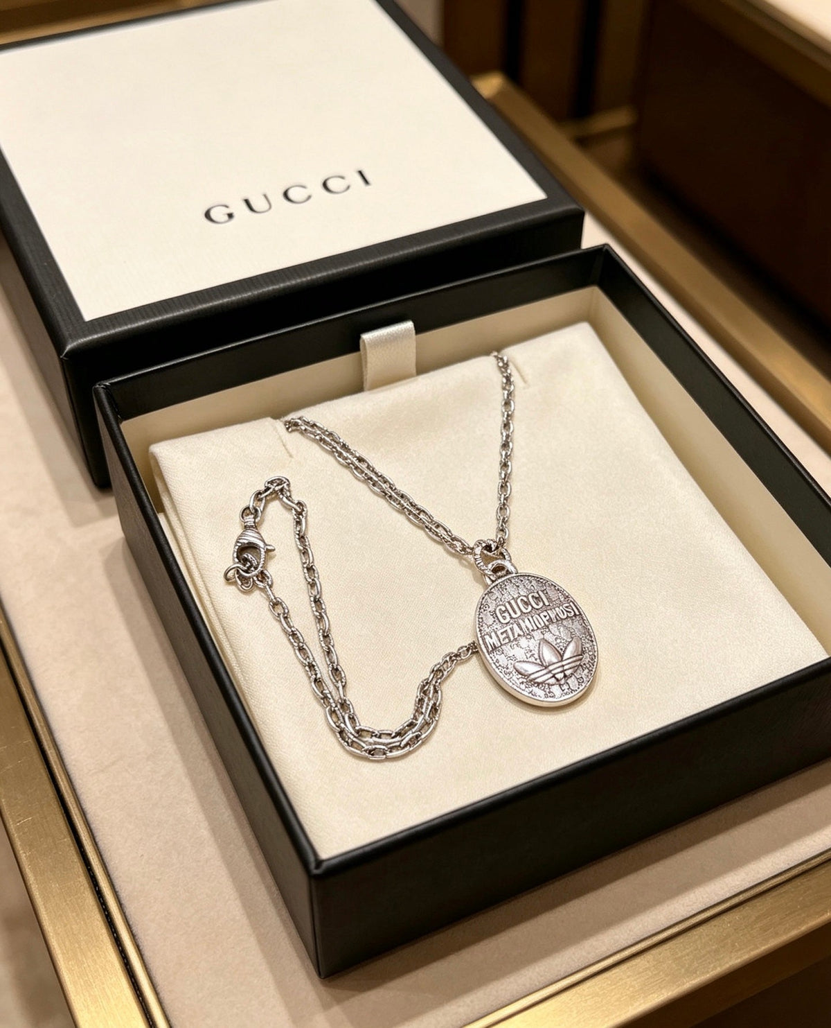 Gucci Anger Forest Chain Distressed Vintage Silver-Tone Necklace – Style 32 - image 4
