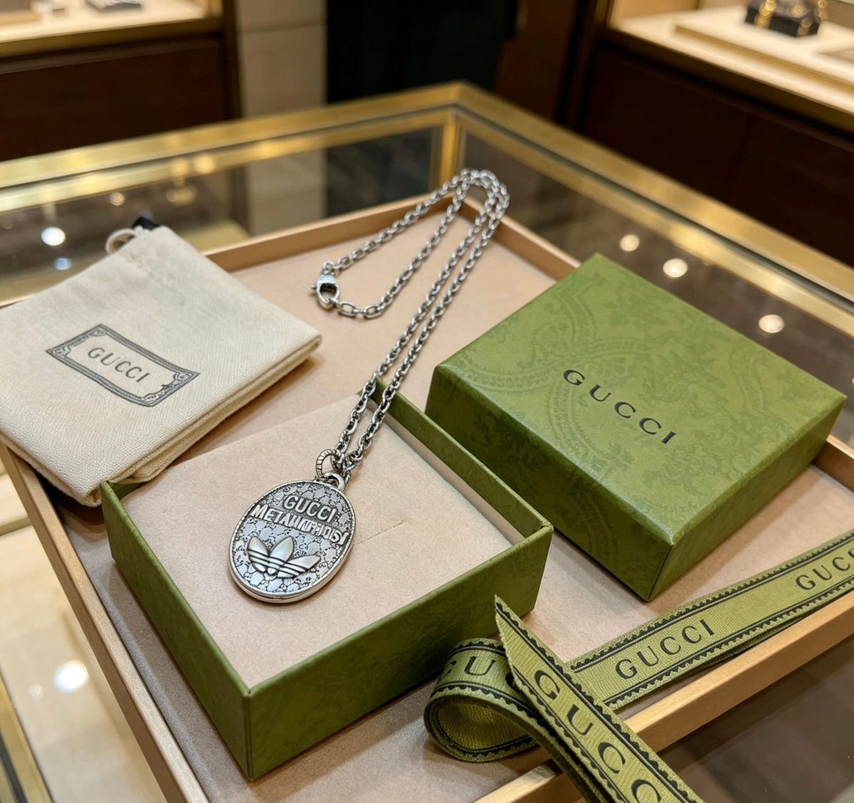Gucci Anger Forest Chain Distressed Vintage Silver-Tone Necklace – Style 32 - image 5
