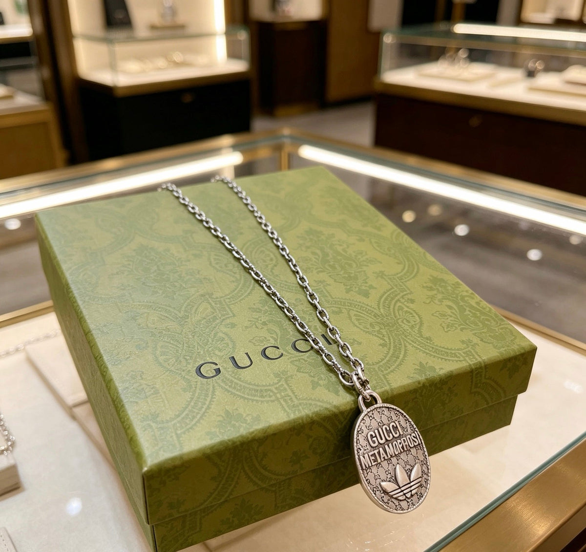 Gucci Anger Forest Chain Distressed Vintage Silver-Tone Necklace – Style 32 - image 3