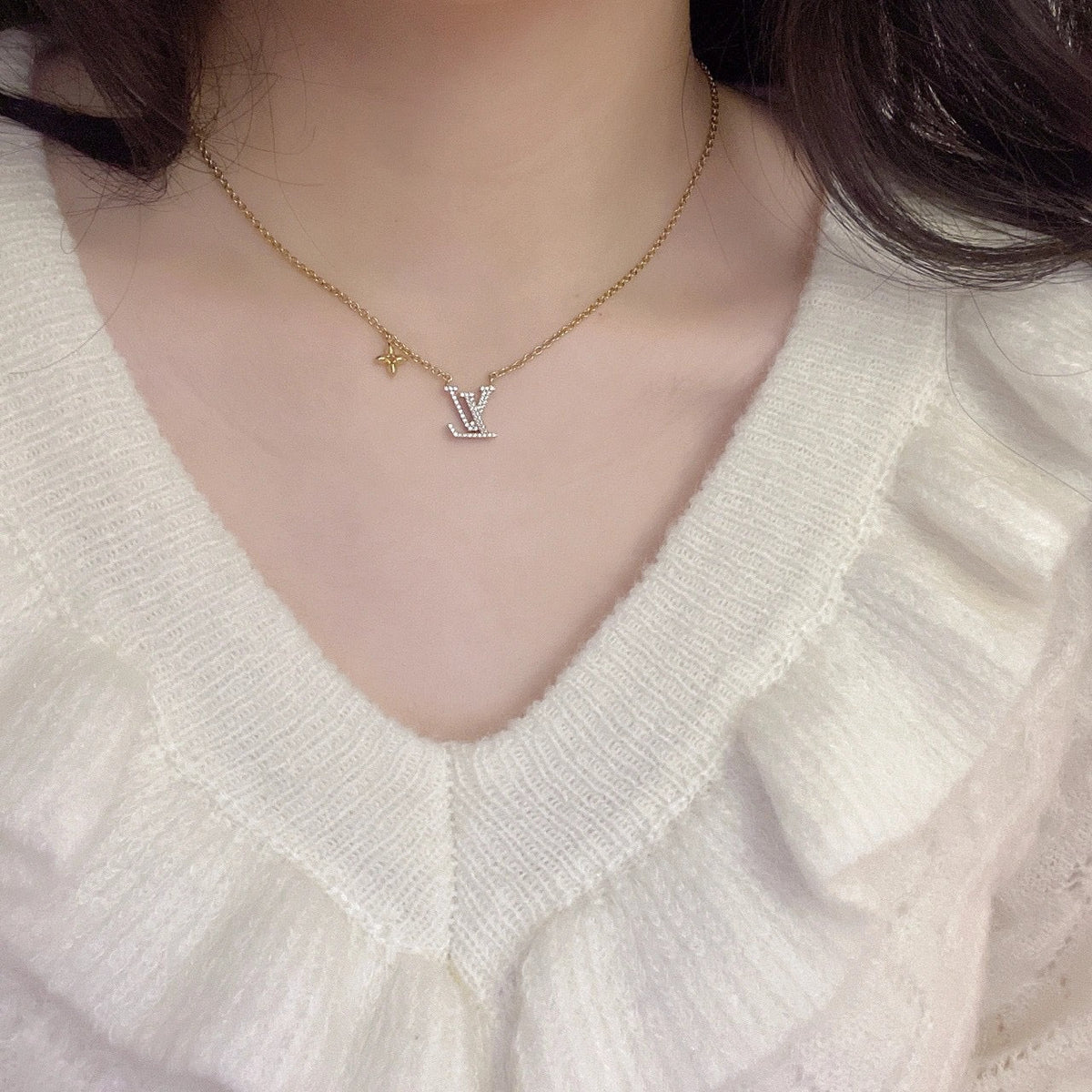 Louis Vuitton Crystal Gold-Tone Necklace – Style 02 - image 8
