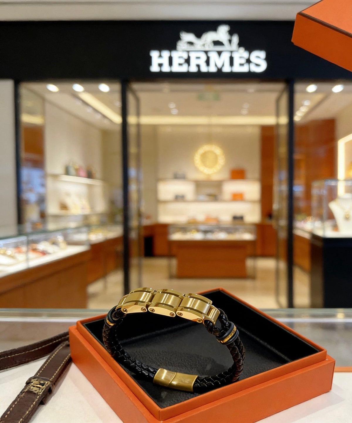 Hermès Anger Forest Leather Cord 18K Gold-Tone Bracelet – Style 08 - image 2
