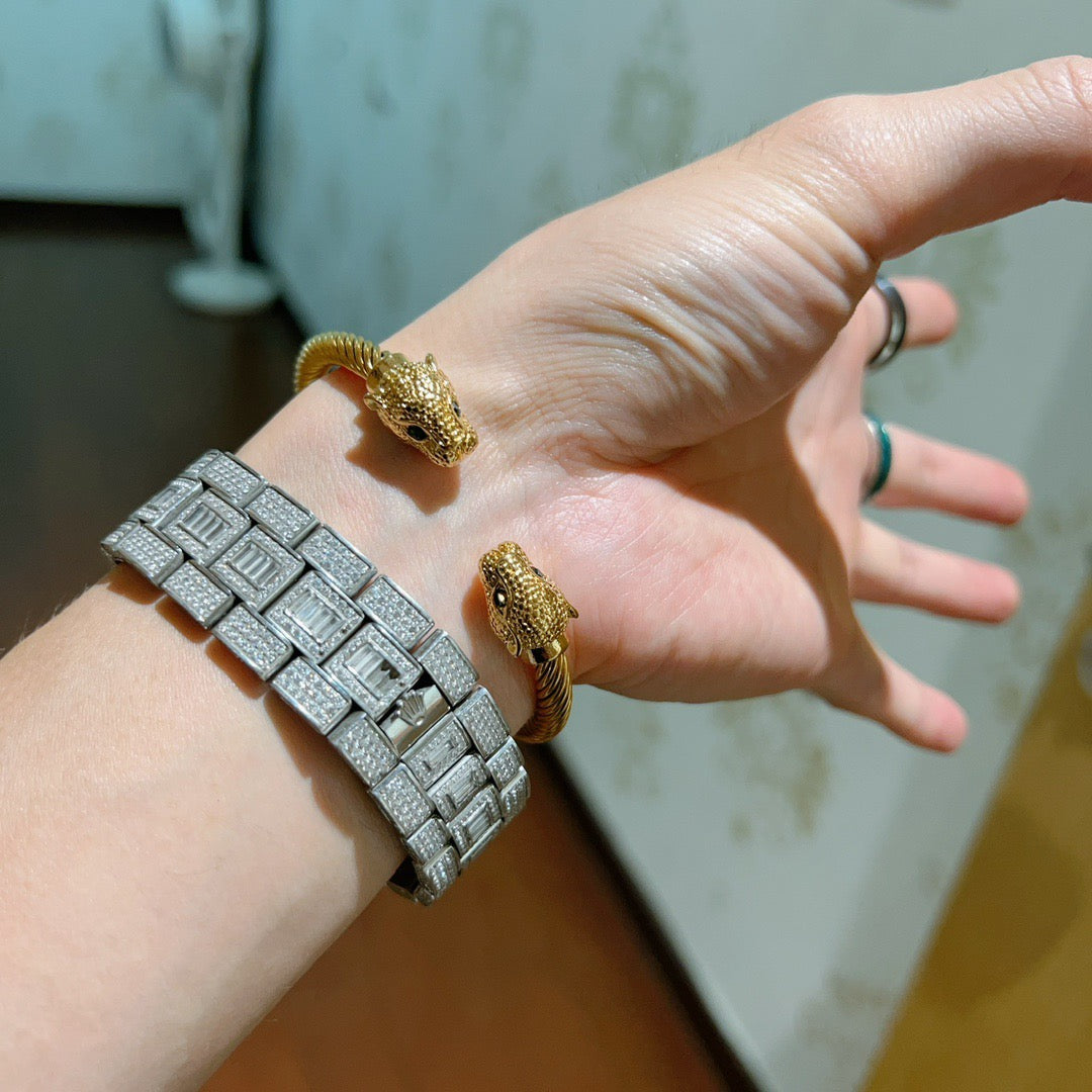 Gucci Anger Forest Distressed Vintage Silver-Tone Vintage-Inspired Bracelet – Style 05 - image 4