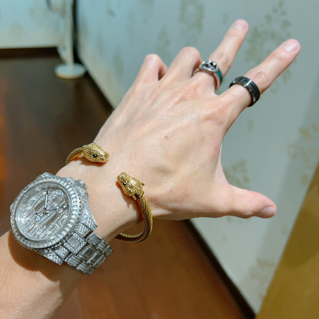 Gucci Anger Forest Distressed Vintage Silver-Tone Vintage-Inspired Bracelet – Style 05 - image 3