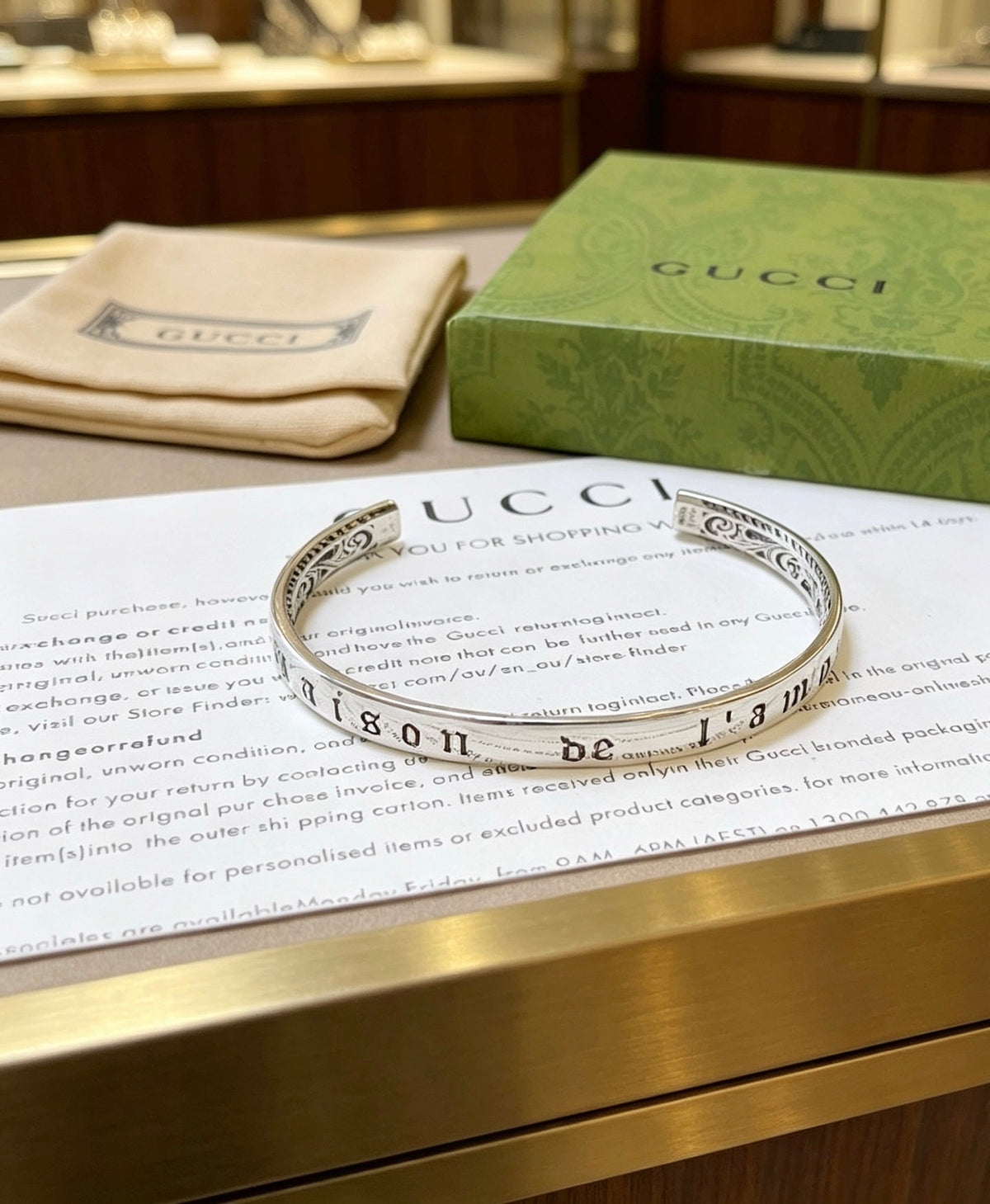 Gucci Anger Forest Distressed Vintage Silver-Tone Vintage-Inspired Bracelet – Style 04 - image 5