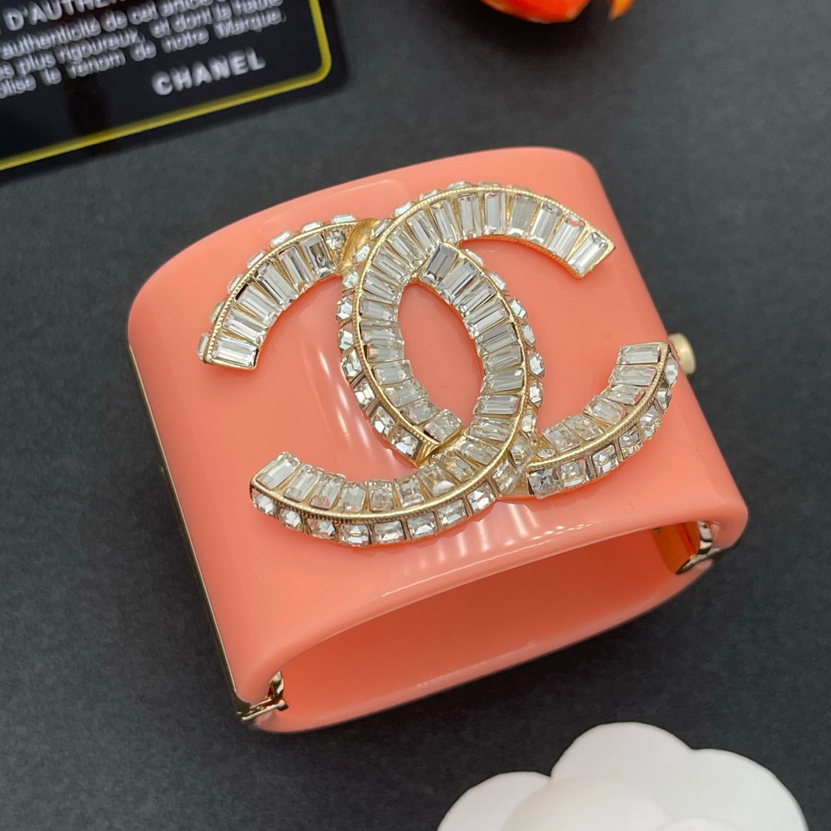 Chanel style acrylic resin bracelets - product photo 2
