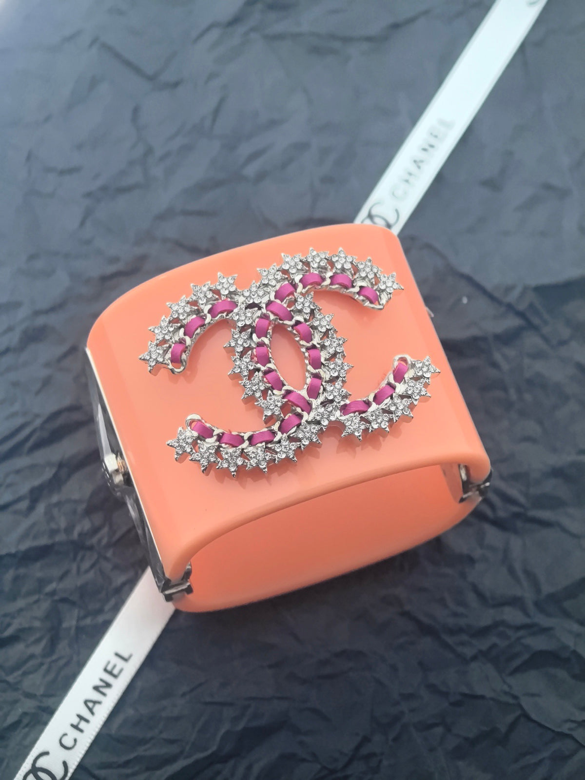Chanel style acrylic resin bracelets - product photo 1