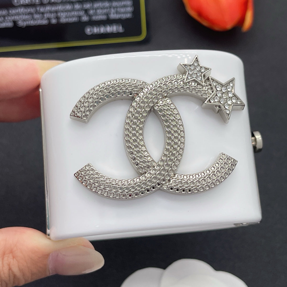 Chanel style acrylic resin bracelets - product photo 1