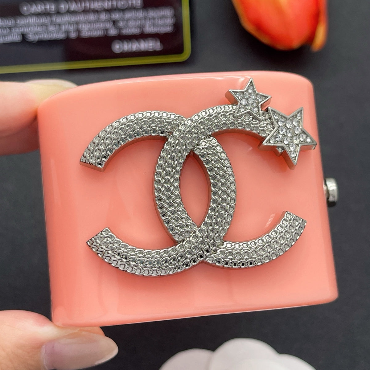 Chanel style acrylic resin bracelets - product photo 1