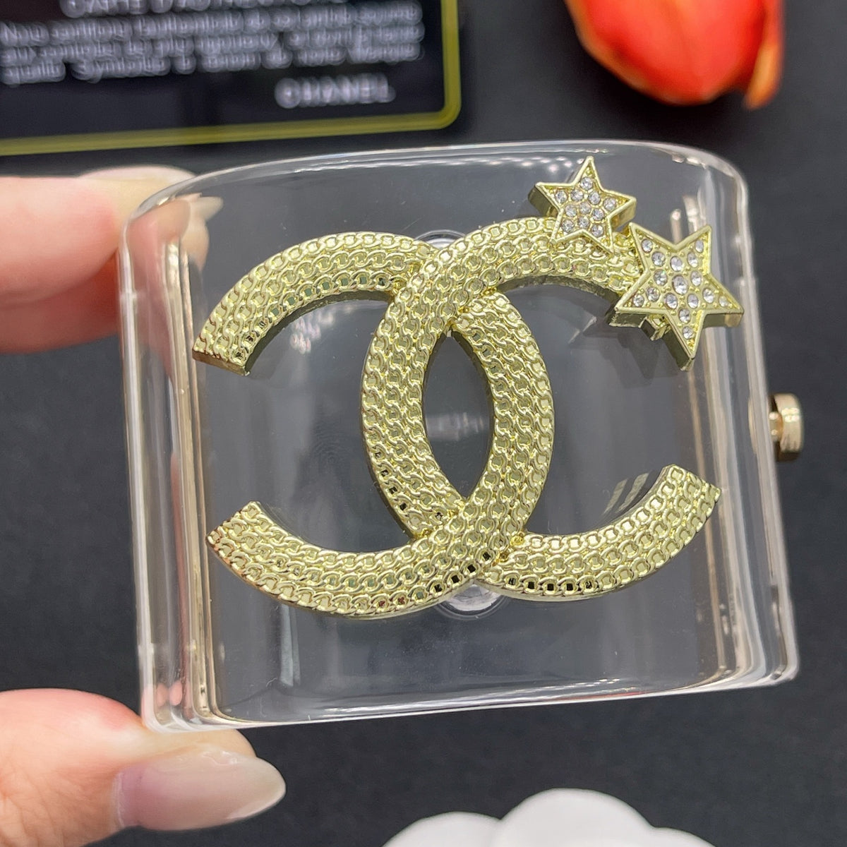 Chanel style acrylic resin bracelets - product photo 1