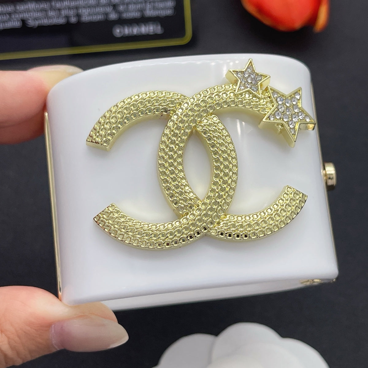Chanel style acrylic resin bracelets - product photo 1