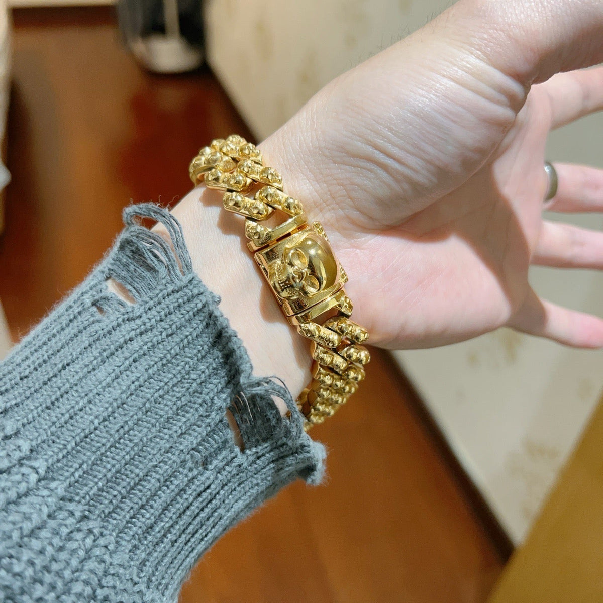 Balenciaga Distressed Vintage-Inspired Men's Bracelet – Style 06 - image 4