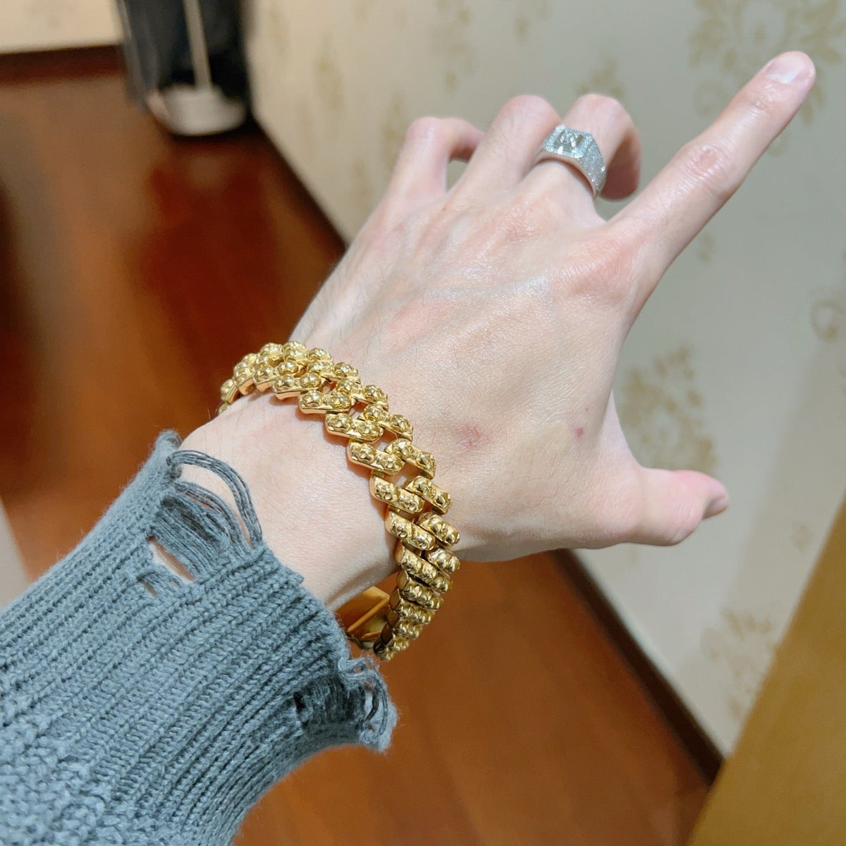 Balenciaga Distressed Vintage-Inspired Men's Bracelet – Style 06 - image 3