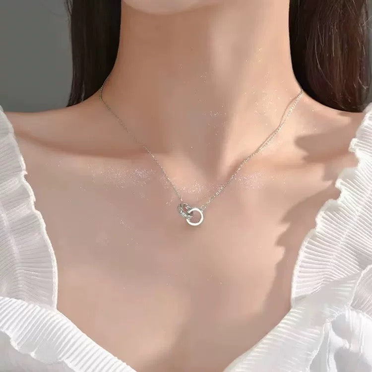Cartier Style 223 tri-tone crystal accent necklace view 3