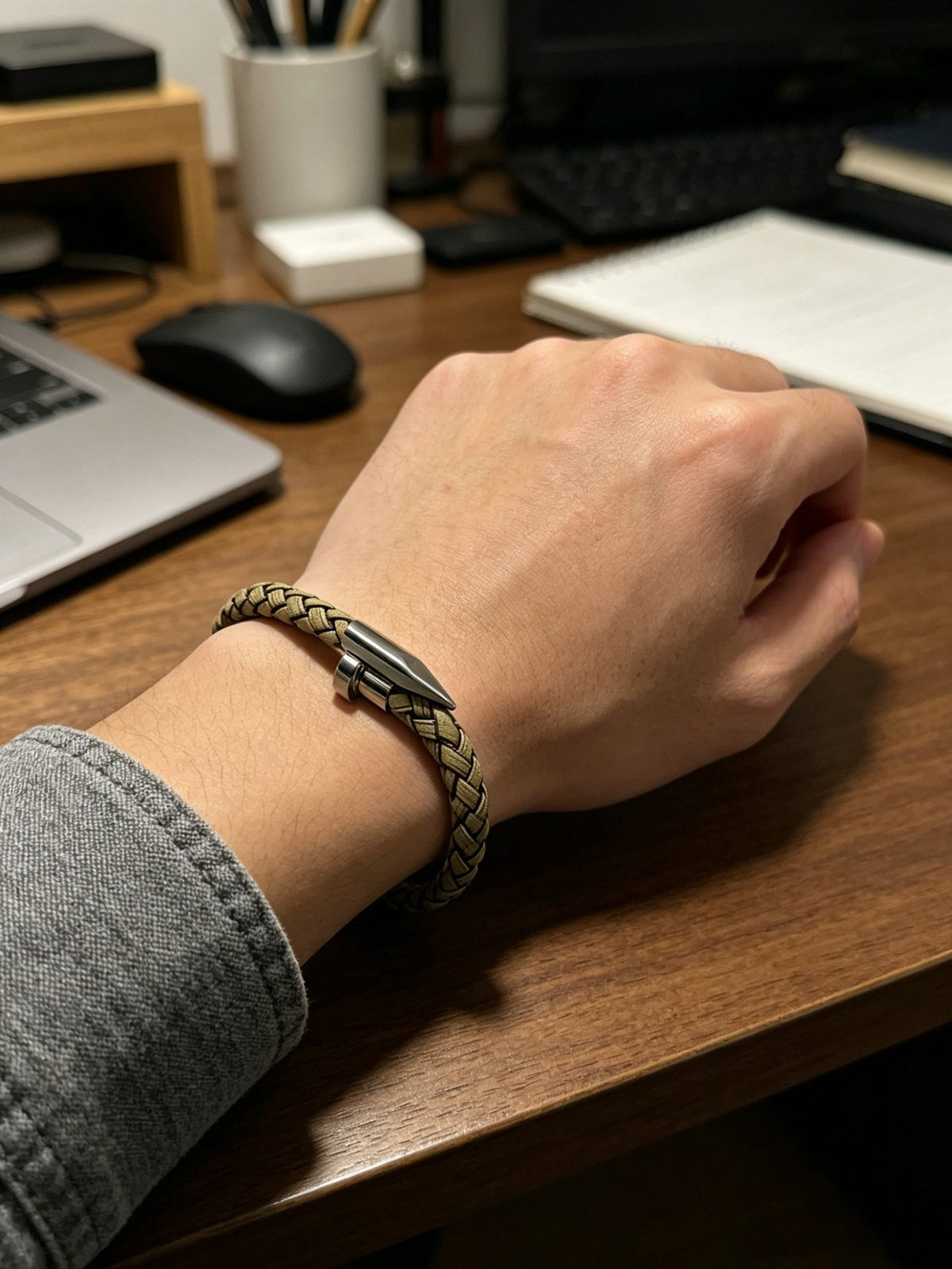 Cartier Style 191 gold-tone leather strap bracelet view 6