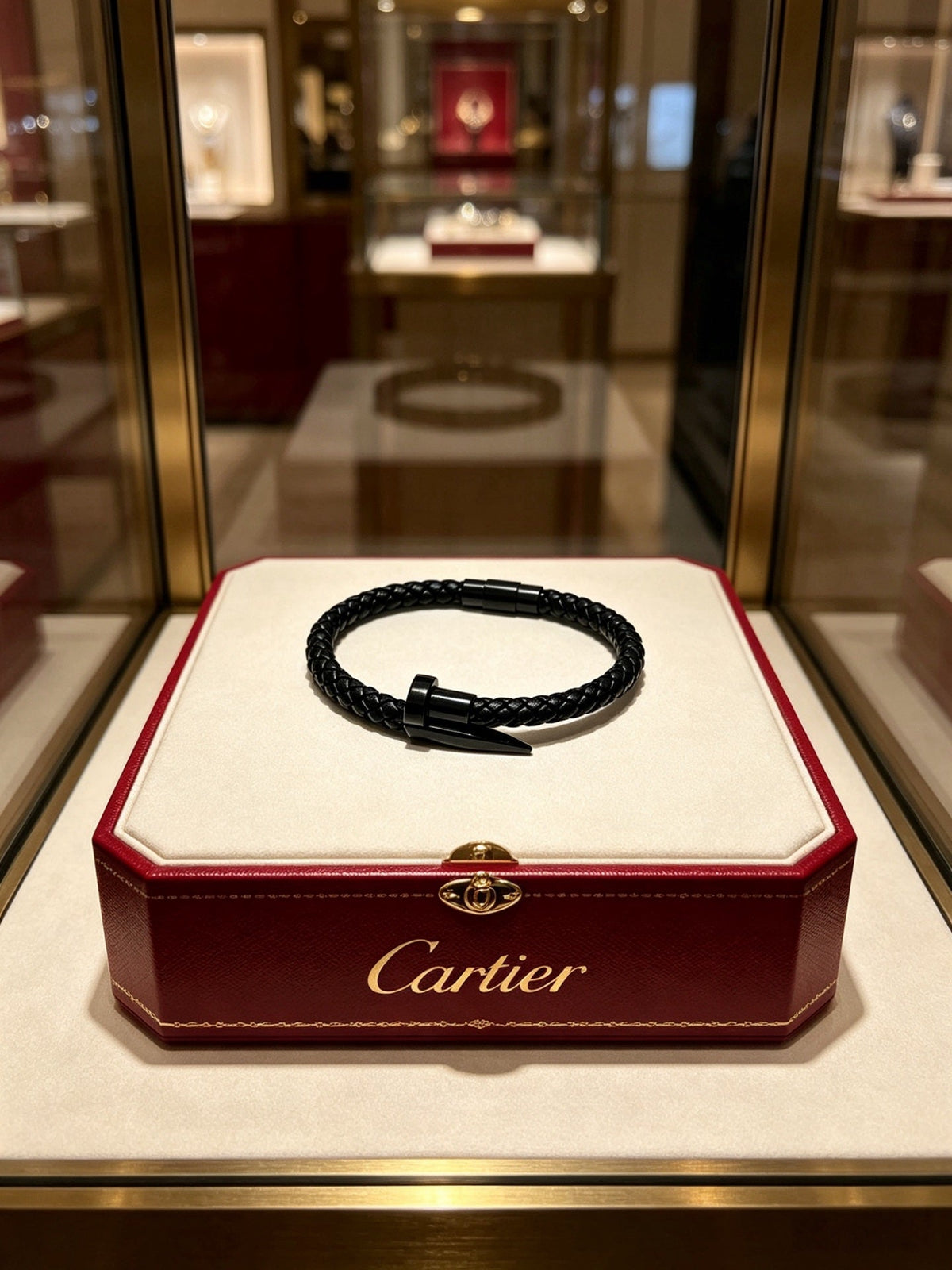 Cartier Style 188 gold-tone leather strap bracelet view 9