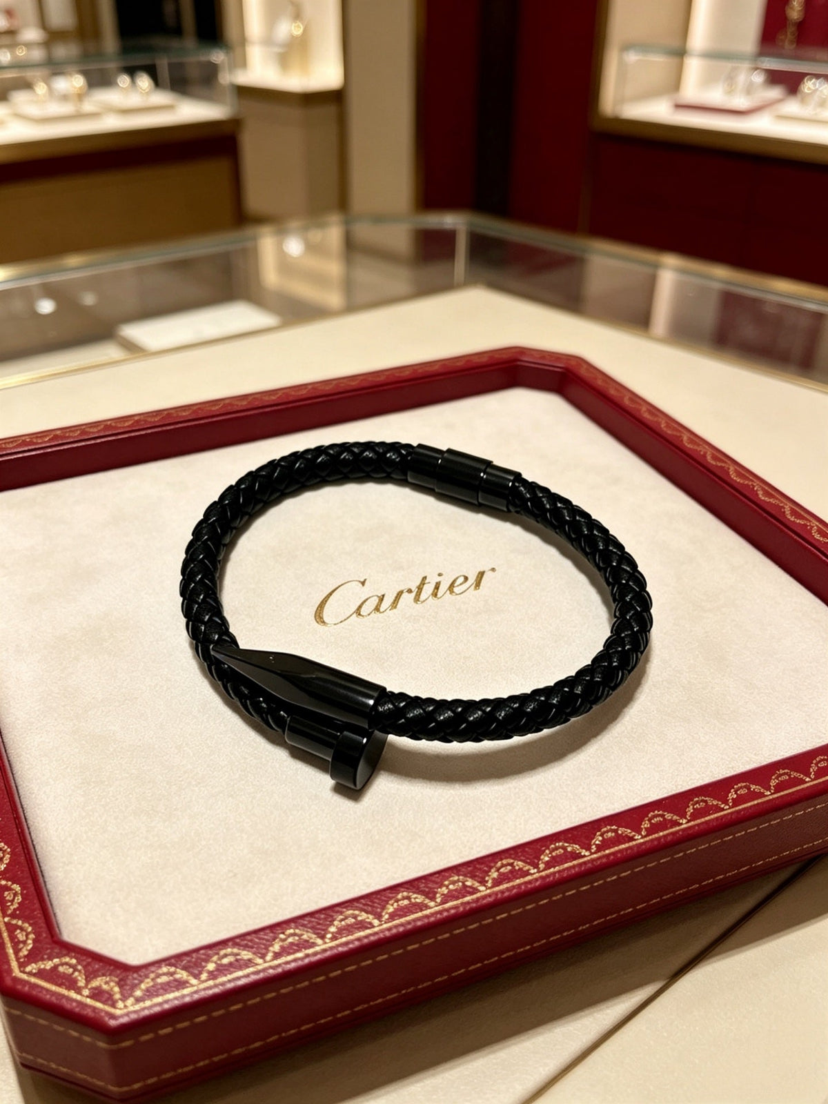 Cartier Style 188 gold-tone leather strap bracelet view 8