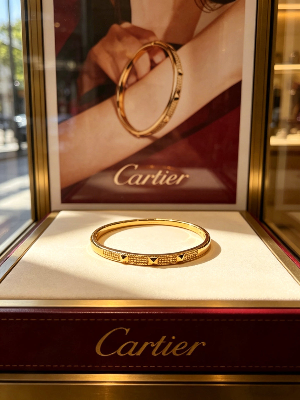 Cartier Style 183 gold-tone signature motif bracelet view 6