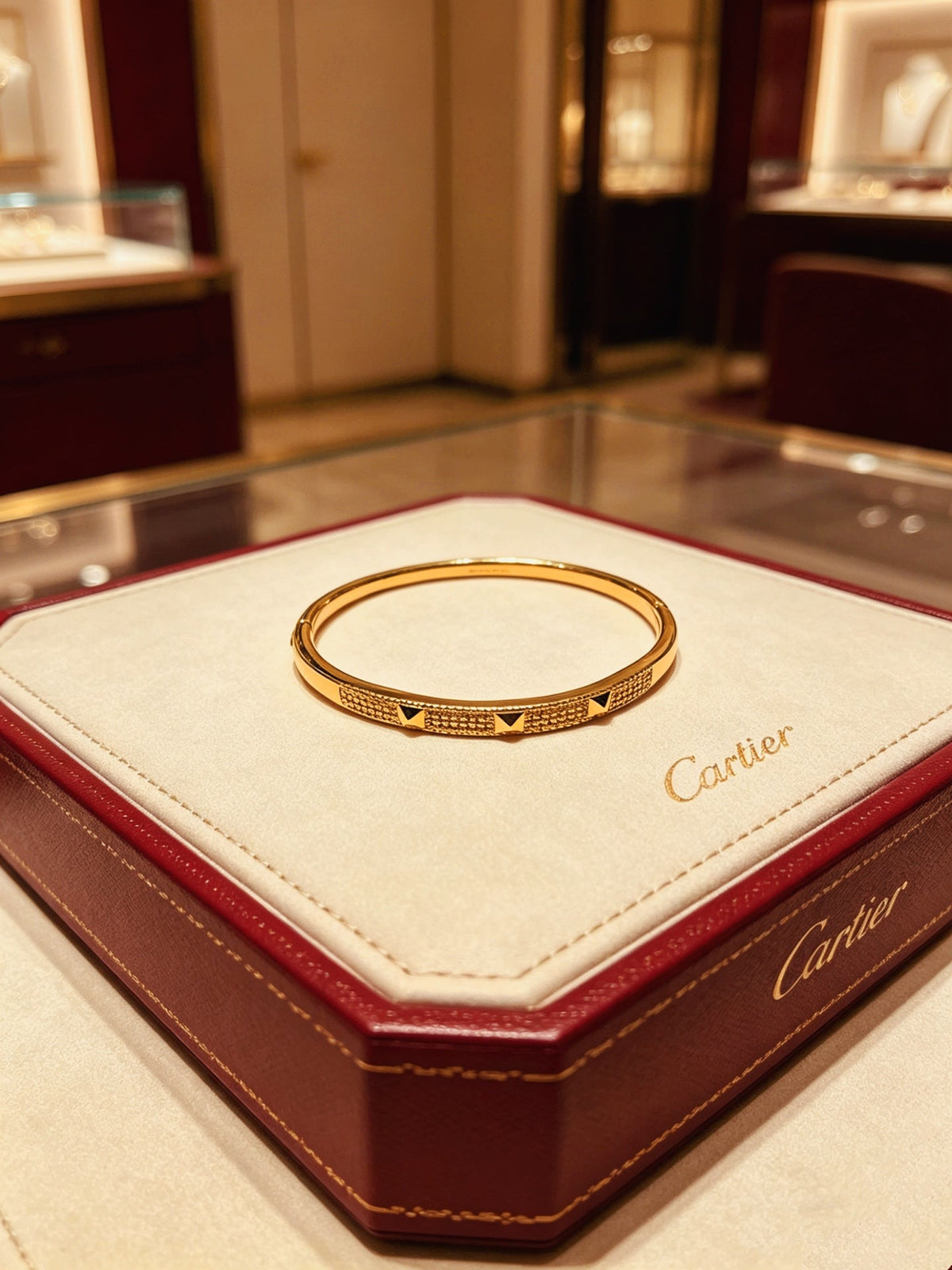 Cartier Style 183 gold-tone signature motif bracelet view 4