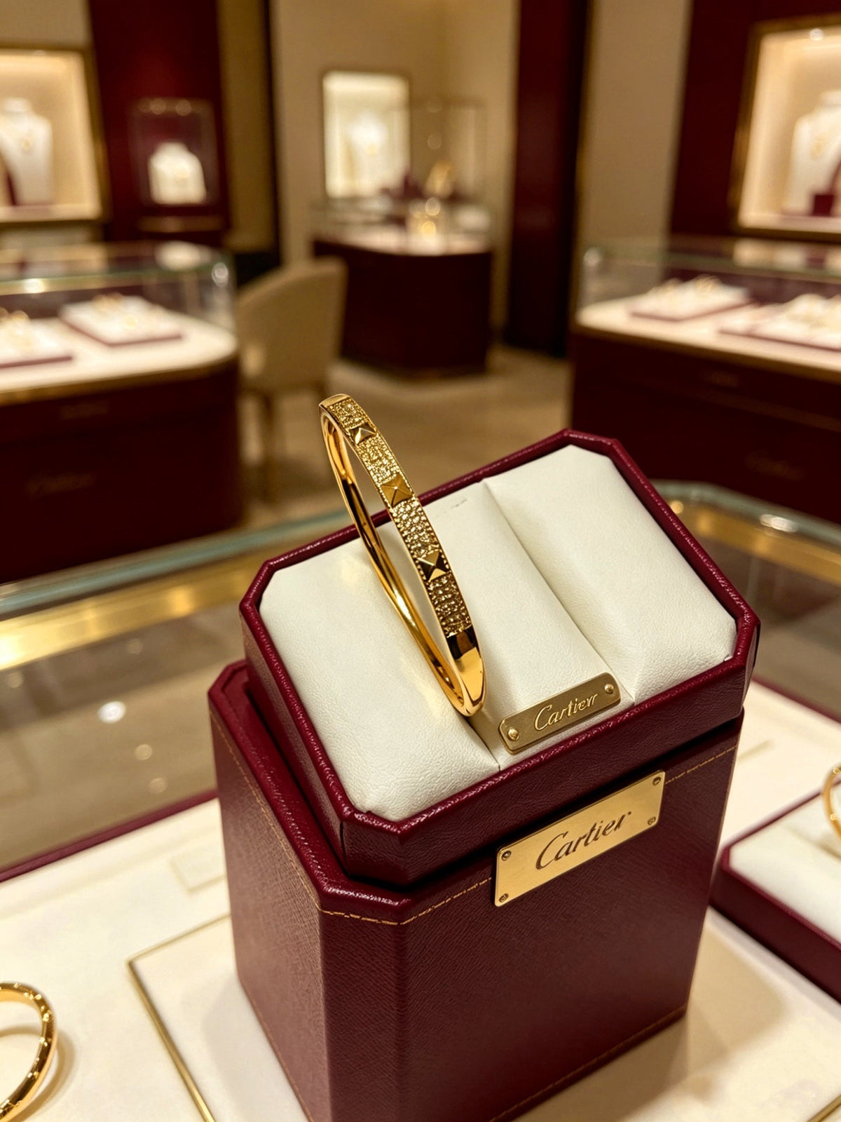 Cartier Style 183 gold-tone signature motif bracelet view 5