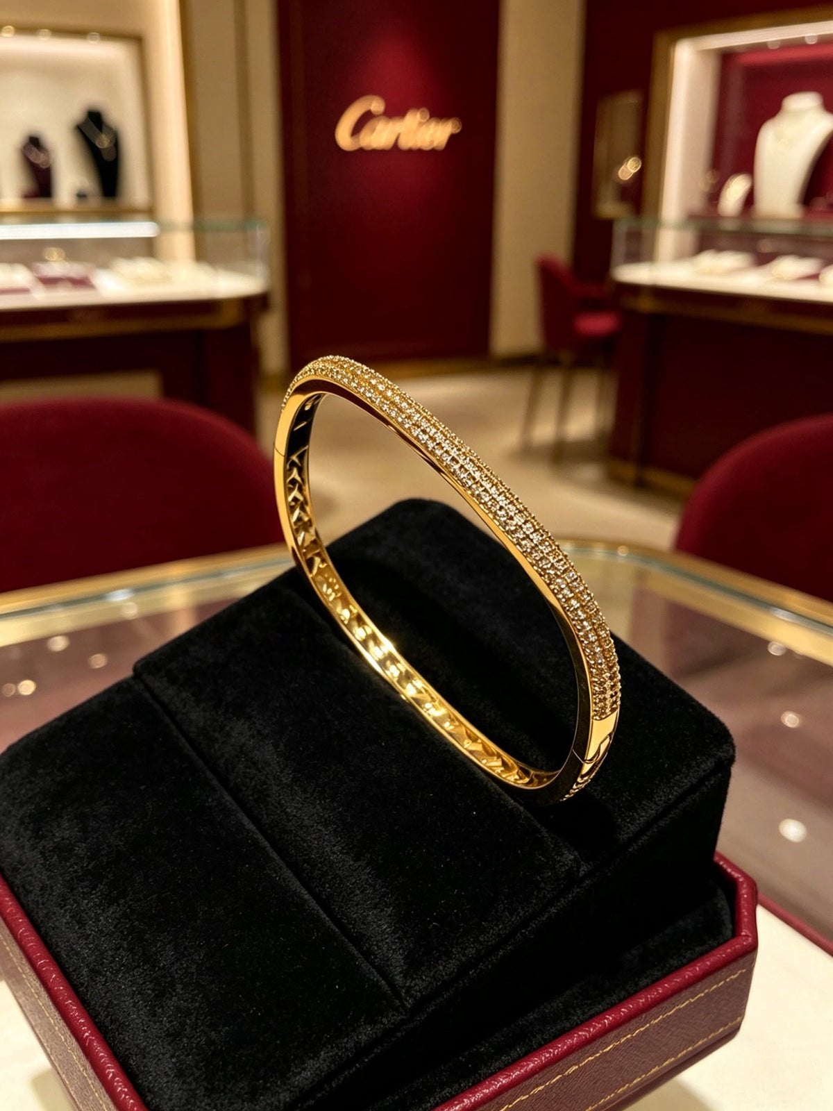 Cartier Style 182 gold-tone signature motif bracelet view 8