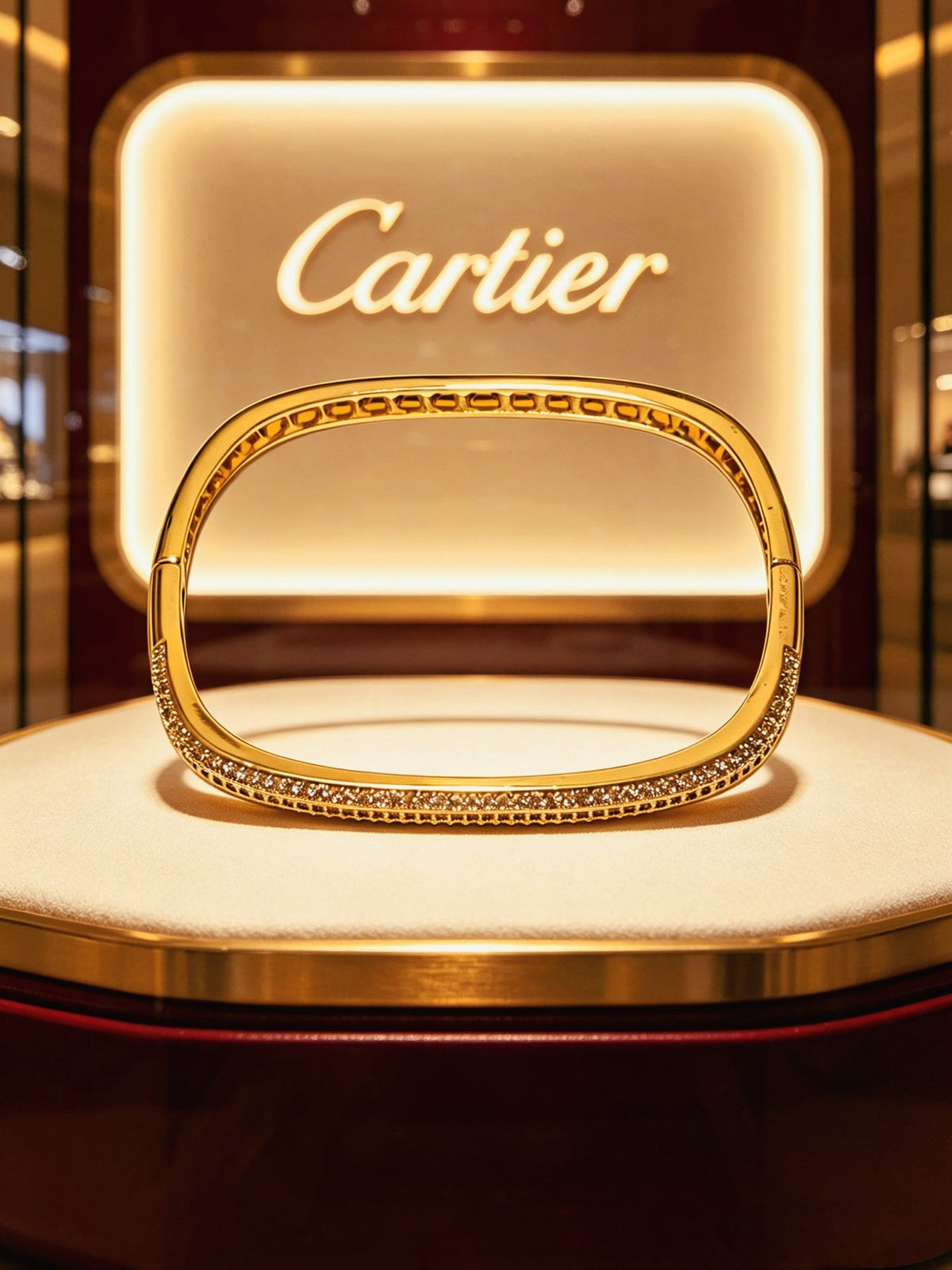 Cartier Style 182 gold-tone signature motif bracelet view 7