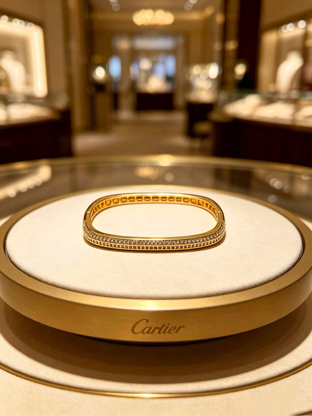 Cartier Style 182 gold-tone signature motif bracelet view 6