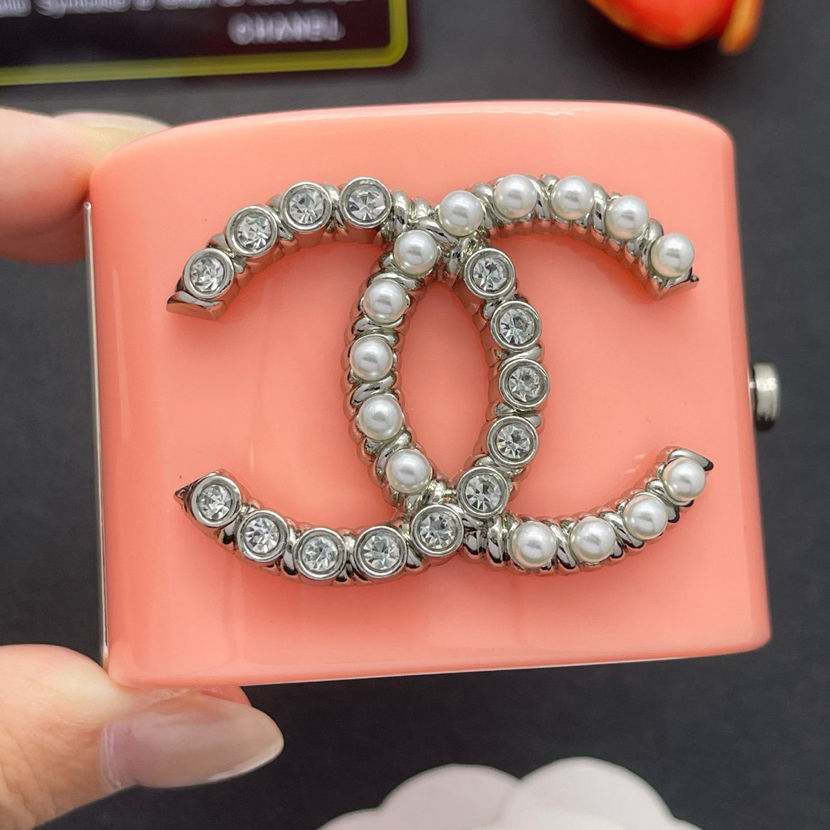 Chanel style acrylic resin bracelets - product photo 1